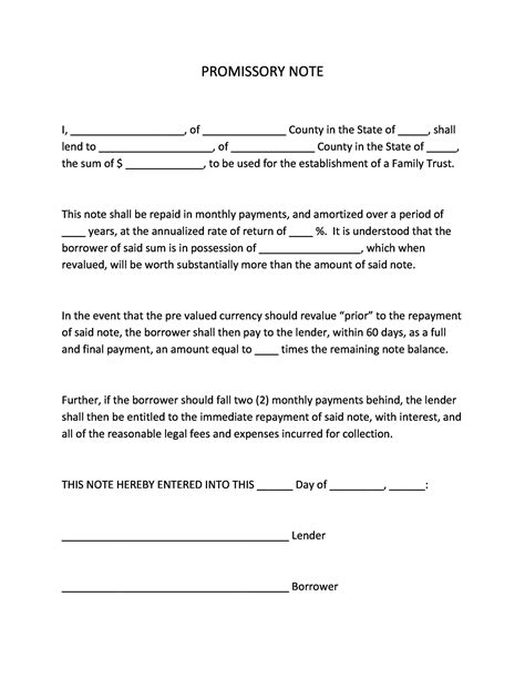38 Free Promissory Note Templates & Forms (Word | PDF)